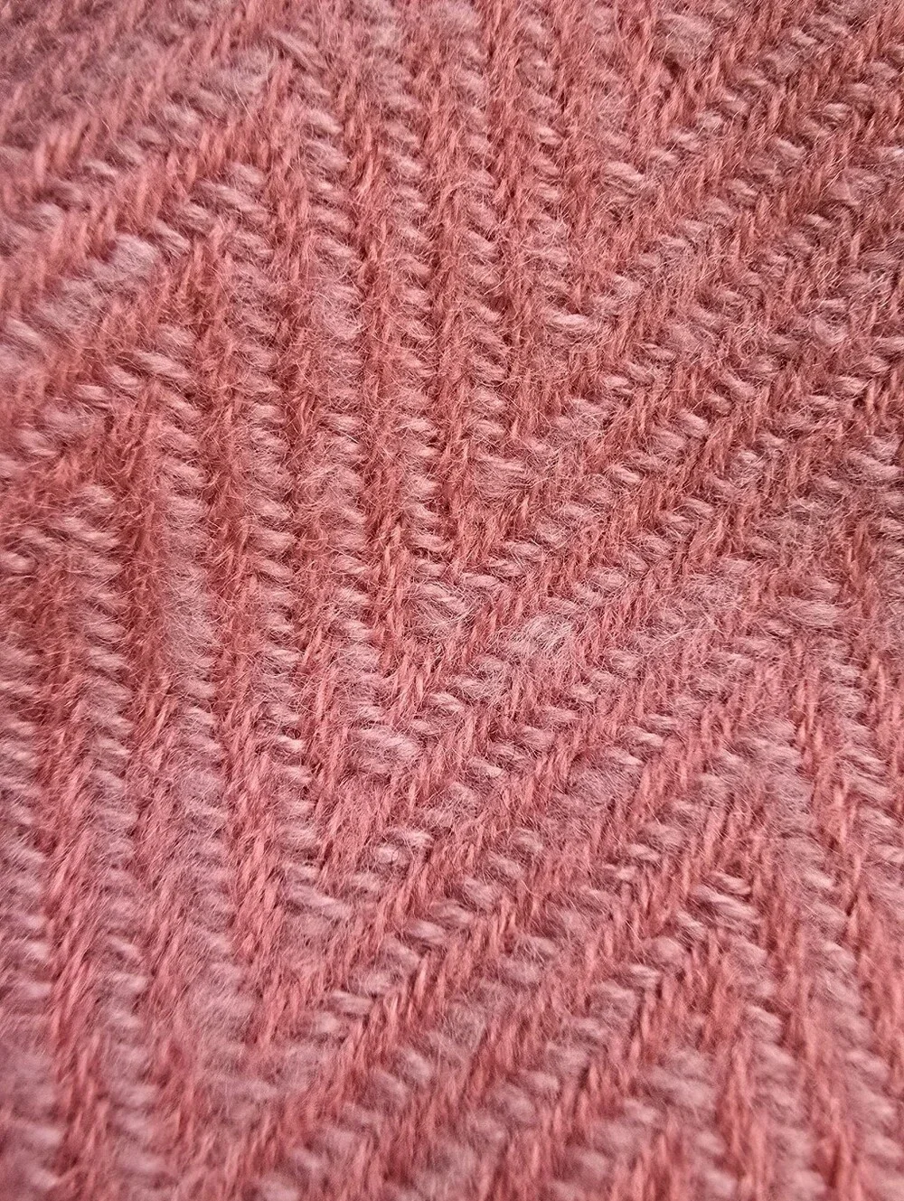 Lands' End - (NWT) Pink Herringbone Winter Anti-Static Fringed Oblong Scarf